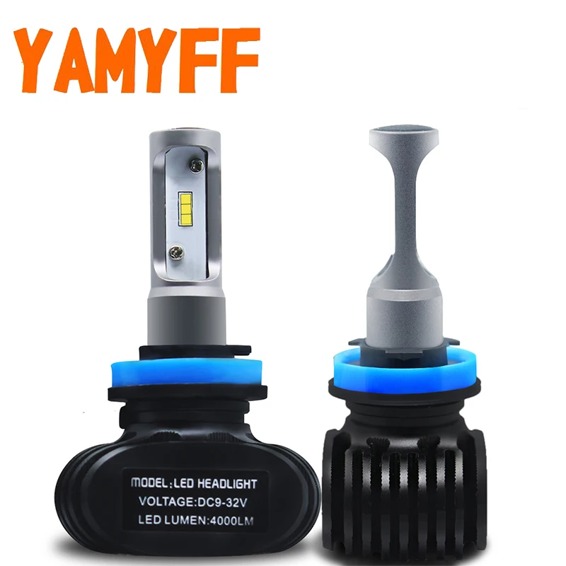 Yamyff H4 светодиодный H7 H11 H8 автомобильные лампы для передних фар 9005 9006 H1 H3 H9 H27 880 881 светодиодный светильник безвентиляторный светодиоды с чипом CSP Авто Противотуманные фары 6000 К 12 В