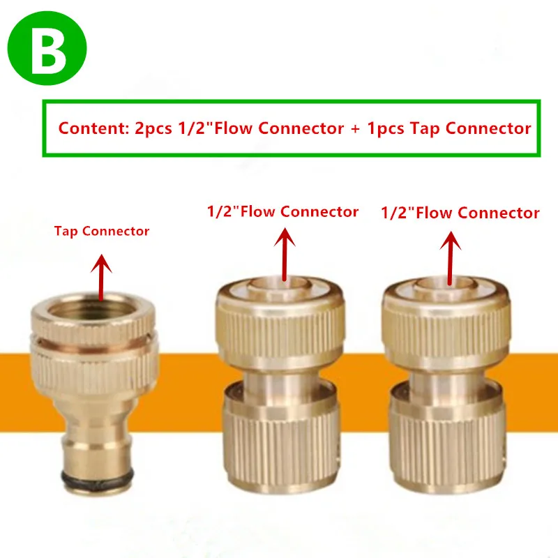 1/"& 3/4" латунный водопроводный Соединитель с расходным соединителем, шланговые фитинги и муфты, садовый шланг, соединители для полива и орошения X102