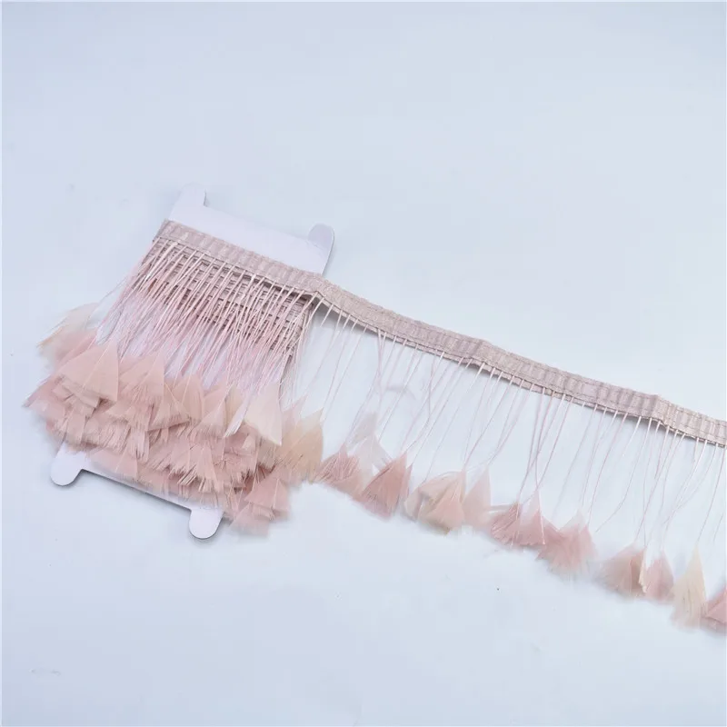Leather Pink Новое натуральное окрашенное украшение из гусиных перьев шириной 2 метра About10cm перья фазана для рукоделия diy Свадебные украшения Одежда - Цвет: Leather Pink