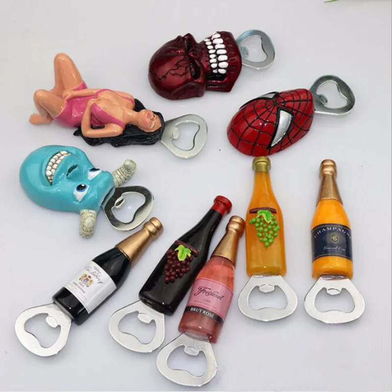 Креативная открывалка для бутылок мультяшная магнитная наклейка открывалка для пивных бутылок резиновый магнит на холодильник