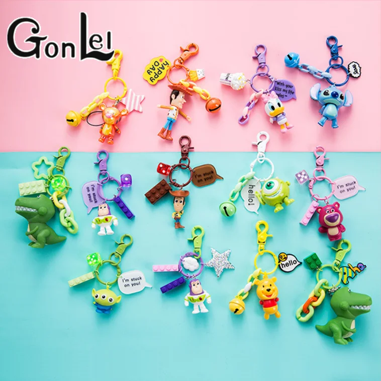 

10pcs Toy Storys Keychain Woody Buzz Lightyear PVC Action Figure Keychain Figure Doll Toys for Children Gifts