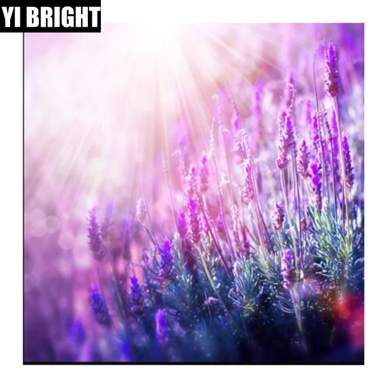 

New Year 5D DIY Diamond Embroidery Handmade"lavender" Knitting Set Square / round Mosaic House Living Room Decoration XPZ