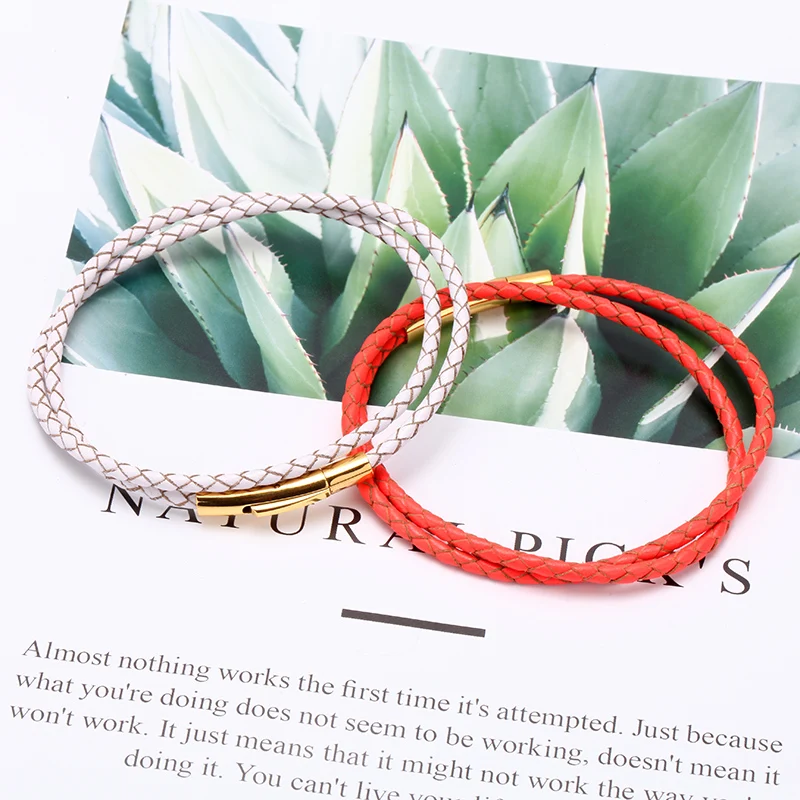 Mcllroy Genuine leather bracelet/men/women handmade 10 colors Double layer braided bracelets bangles man jewelry Valentine gifts