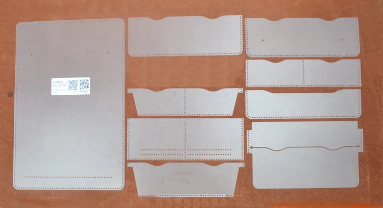 DIY three folded long leather wallet pvc template leather craft sewing pattern accessories