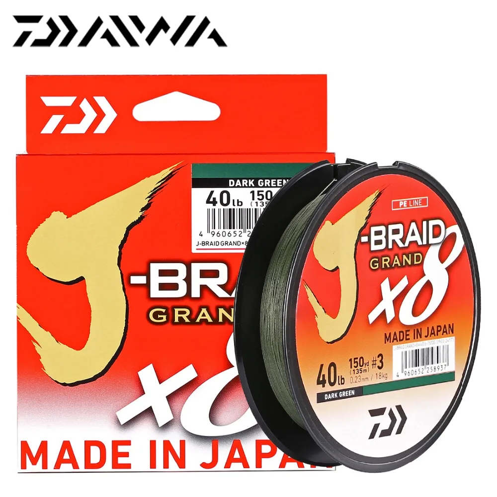 Новая Оригинальная рыболовная леска DAIWA J BRAID GRAND 135 м 270 8 нитей плетеная