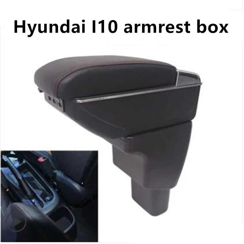 For Hyundai I10 armrest box central Store content Storage box armrest box with cup holder ashtray USB interface 2006