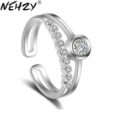 Women's Fashion Extinguishing Ring Zircon Crystal Ornaments Silver Ring Princess Temperament 2017 New Fashion Jewelery