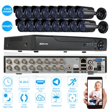 KKmoon 16CH 1080N AHD DVR 16 шт. 1080P AHD Водонепроницаемая ИК-камера с датчиком движения CCTV камера безопасности Система наблюдения комплект