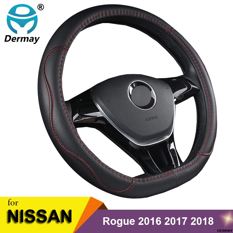 Skup D kształt pokrywy kierownicy PU skóra dla nissan Rogue Rogue Sport 2016 2017 2018 2019 2020 x trail 2017 2020 Car Styling
