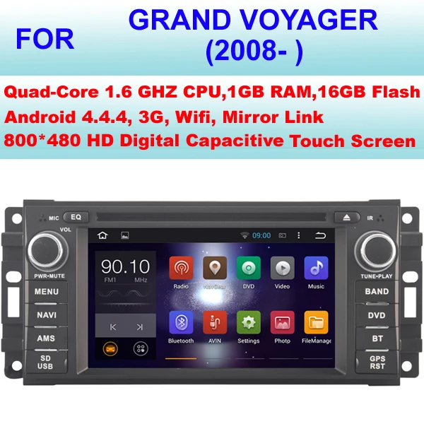 Android 5.1.1 Dvd-плеер Автомобиля Для Chrysler Grand Voyager Автомобильный GPS Радио (2008-) стерео