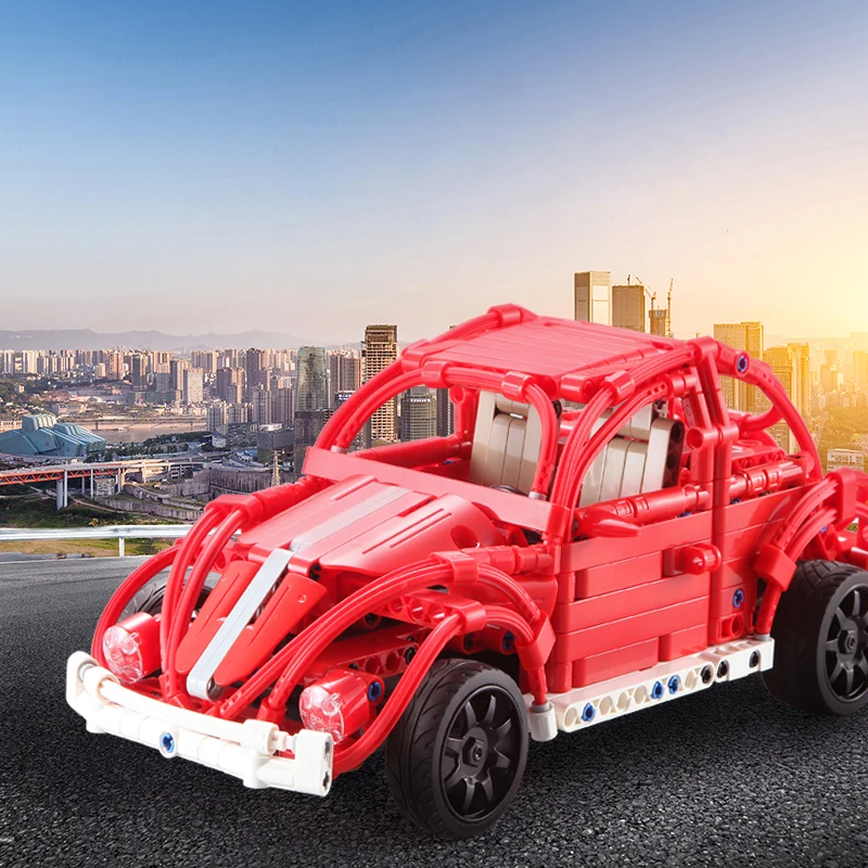 Creator Expert Vehicle Series Remote Control RC Car Red Beetle Model Fit Legoe City Building Blocks Bricks Toys for Children Boy