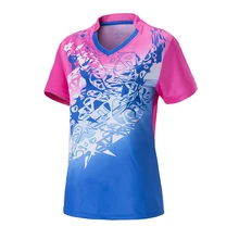 Женская спортивная быстросохнущая дышащая рубашка для бадминтона, женская рубашка для настольного тенниса, одежда для командной игры, футболки с коротким рукавом для бега