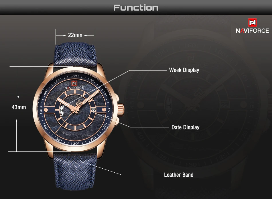 Мужские часы NAVIFORCE, топ, люксовый бренд, Мужские кварцевые часы с датой, мужские кожаные модные повседневные спортивные водонепроницаемые наручные часы