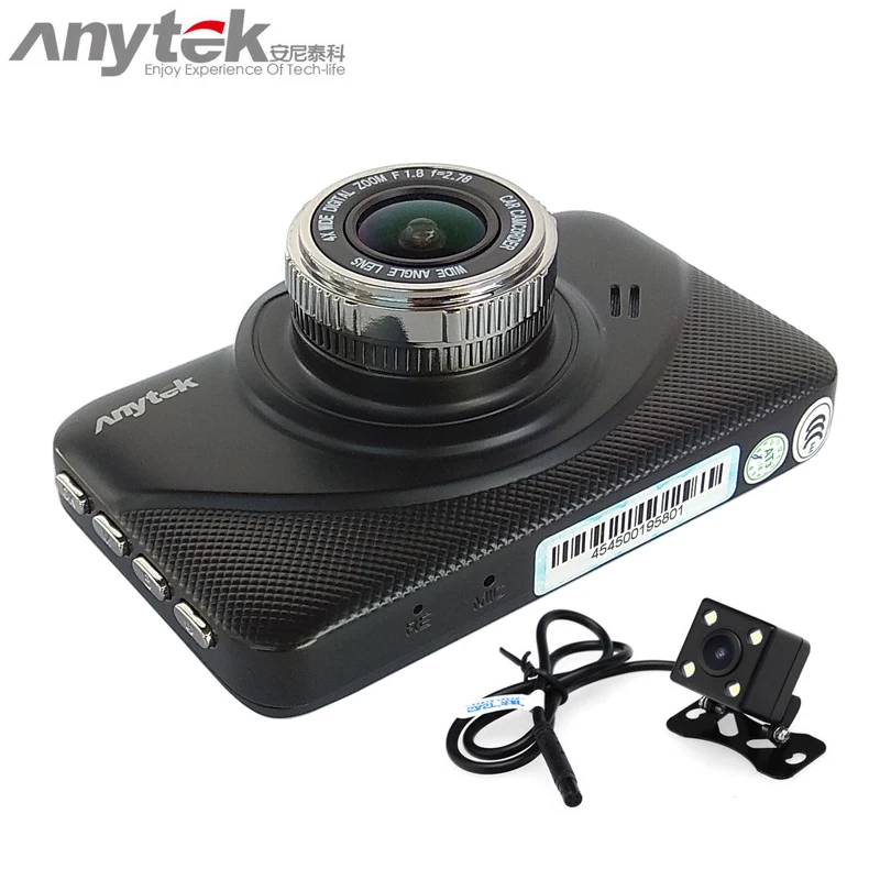 Автомобильный видеорегистратор anytek x18 + novatek 96655 с двумя объективами 1080P full hd 2018|camera