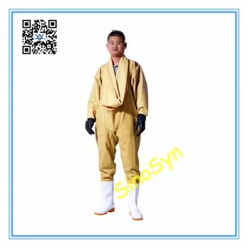 

FQ1716 Rubber Closed Coverall Underwater Fishery Mens Safty Protective Overall Suits-Light Yellow