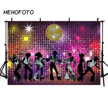 MEHOFOTO Винтаж 80s 90 диско ночного вечерние фон неоновые Boogie танцоров блестящие на день рождения фоновые Декорации для студийной Фотокабины