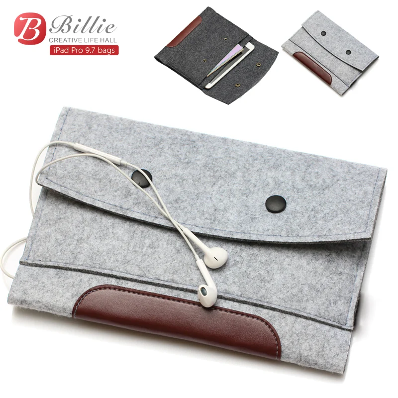 

High quality Wool Felt bags For Apple iPad Pro 9.7" Tablet Case Sleeve For Pro 9.7 inch Anti-scratch Shockproof Wholesales