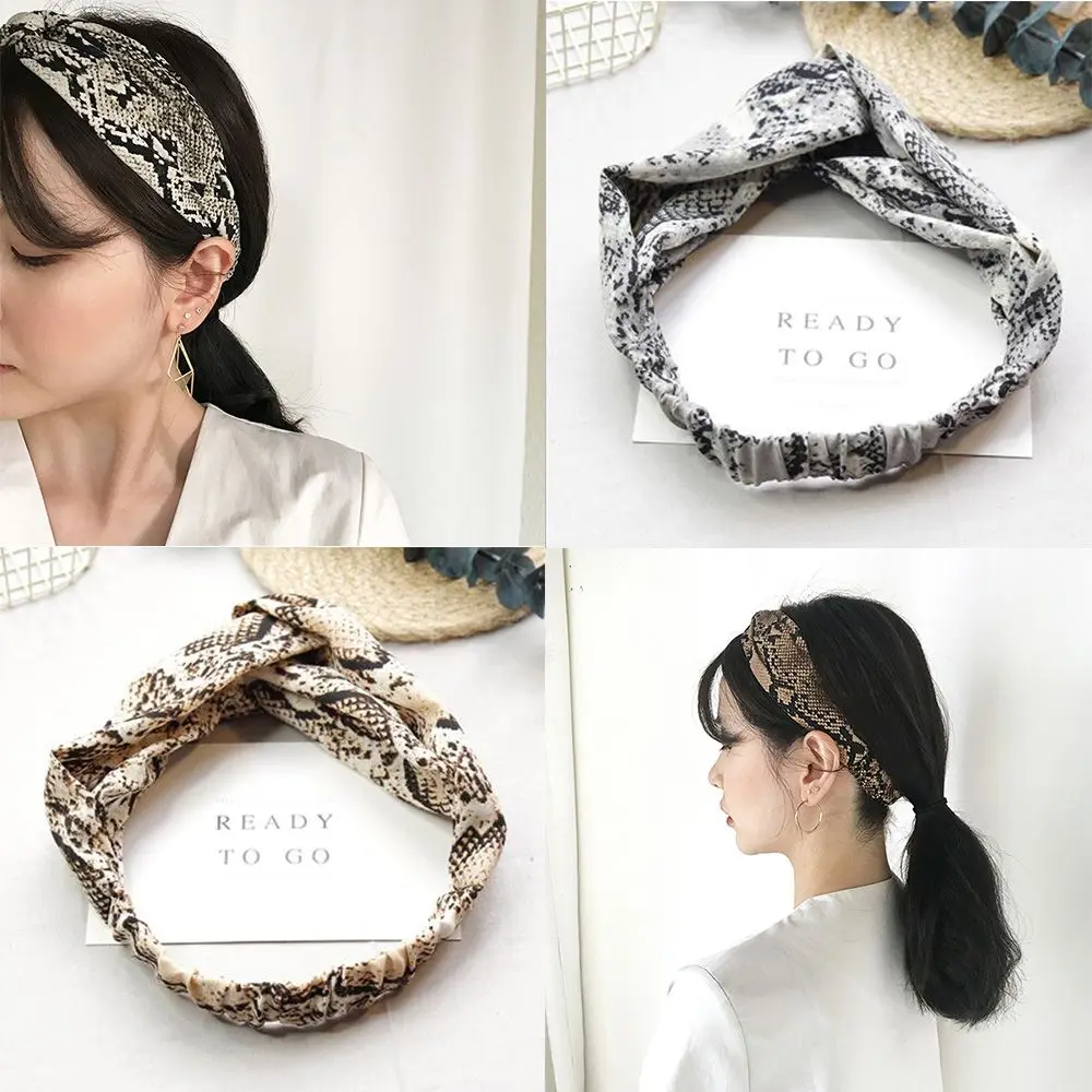 Новое поступление, модные женские повязки на голову в западном стиле, повязка на голову со змеиным принтом для девушек, кольцо для волос, женские крестики, аксессуары для волос, повязка на голову