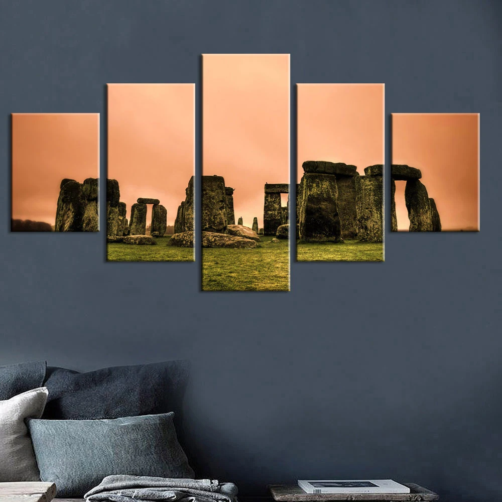 Arte De La Pared Hd Huellas Casa Decoracion 5 Unidades Stonehenge
