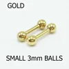3mm gold 2pcs