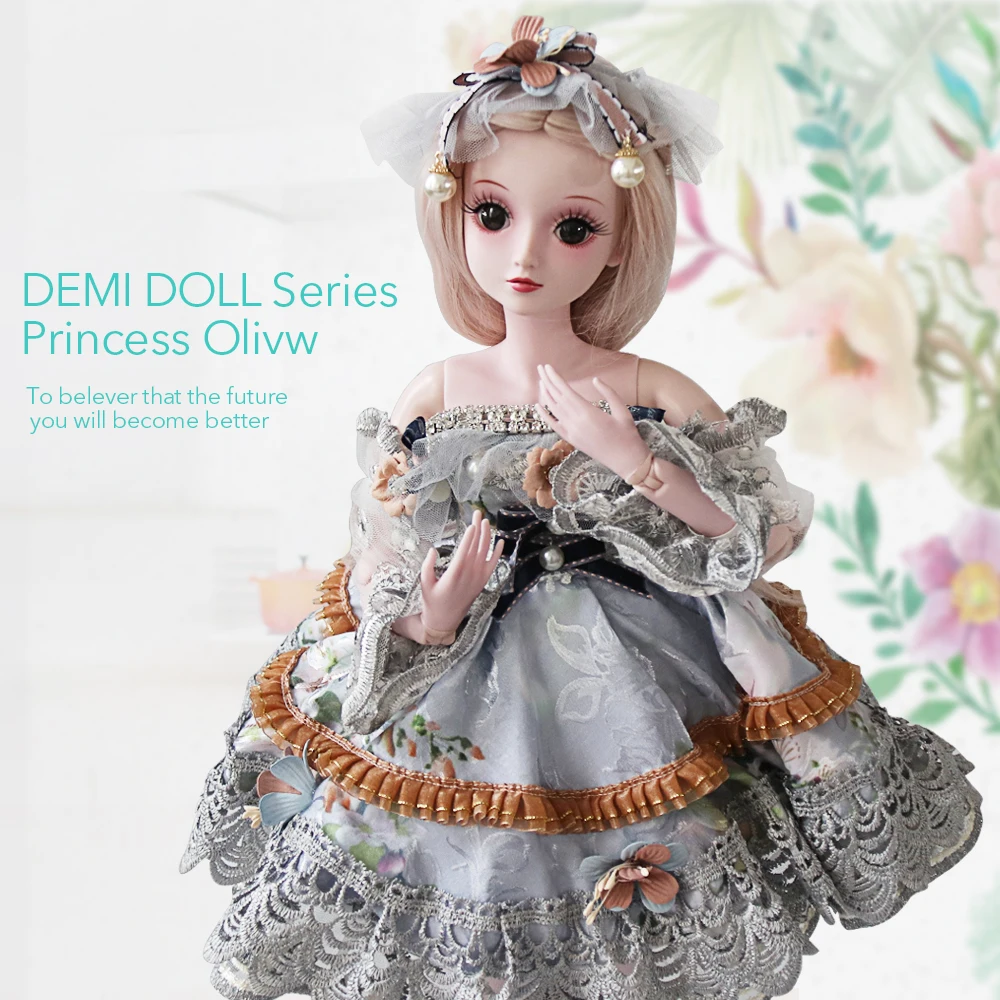 

UCanaan 1/3 Girls BJD SD Doll Handmade Silicone Children Toy 19 Ball Jointed With Full Outfits DIY Dressup Kids Toys