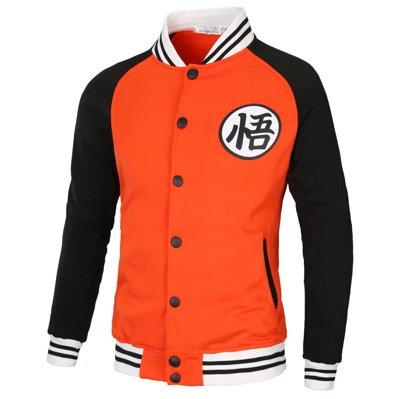 Dragon Ball Z Men Jacket Patchwork Casual Baseball Uniform Coat Male Streetwear Dragon Ball Z Men Jacket Patchwork Casual Baseball Uniform Coat Male Streetwear
