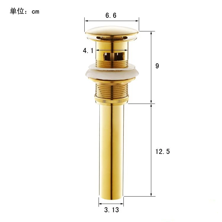 Слив хорошего качества, твердая латунь, ванная комната, туалет, раковина, всплывающий слив с золотой отделкой, запчасти для ванной комнаты, кран, аксессуары, HJ-0618K