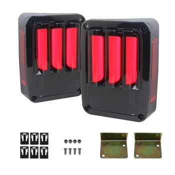 

Smoked Vertical version LED Taillights Rear Brake Reverse Signal Lamps For Jeep Wrangler JK 2007-2017 US Model