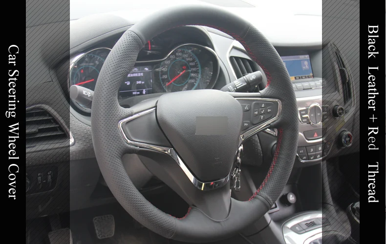 LQTENLEO черная искусственная кожа ручная прошитая крышка рулевого колеса автомобиля для Chevrolet Cruze- вольт Cruze