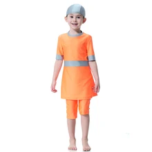 Burkini Islami Mayo Maillot De Bain Femme Islamique Baju Renang Мусульманский купальник с короткими рукавами хиджаб-купальник для детей