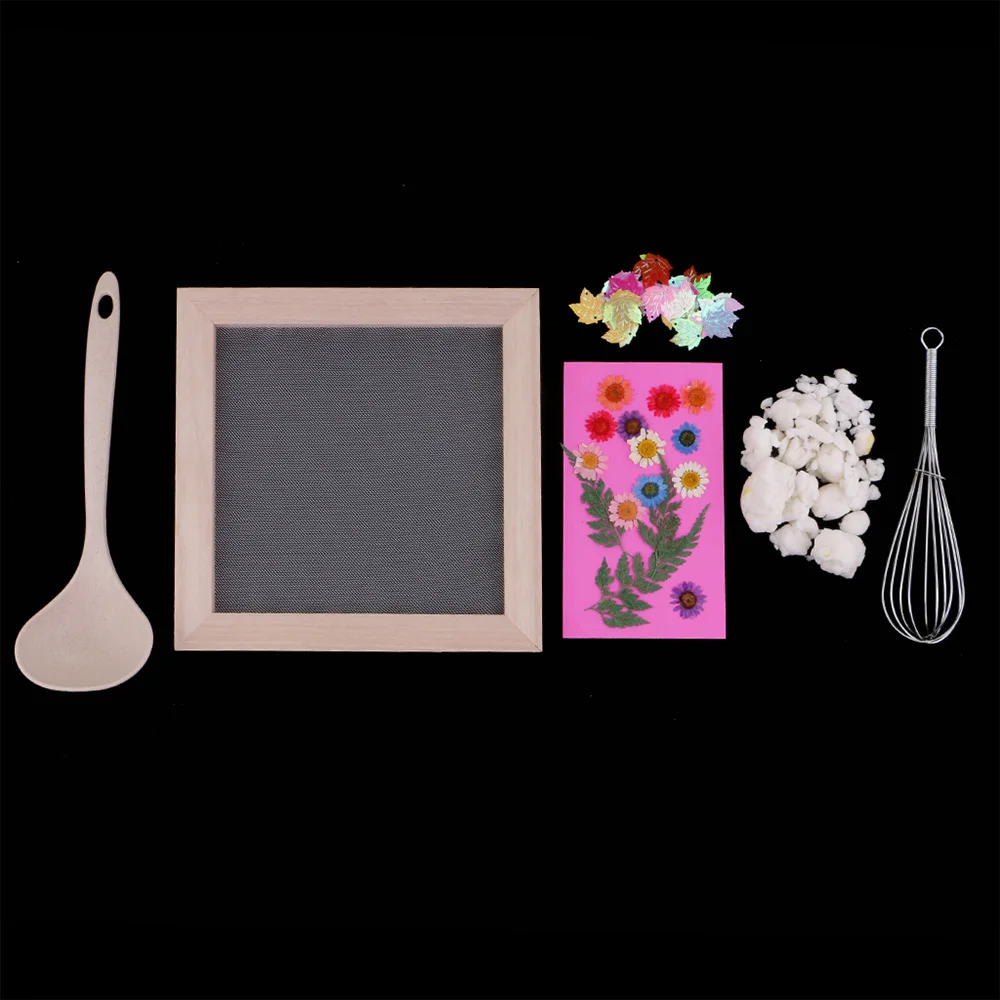 

MrY DIY Dried Fiber Mulberry Paper Pressed Natural Leaves Flowers Handmade Kit Ancient Papermaking Method Tool Kits Gift