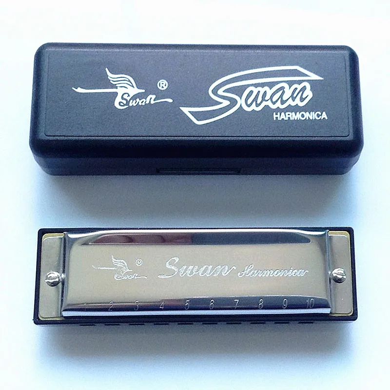 Swan Harmonica 10 Hole G Tone Harmonica High Grade Silver Harminica in Harmonica from Sports