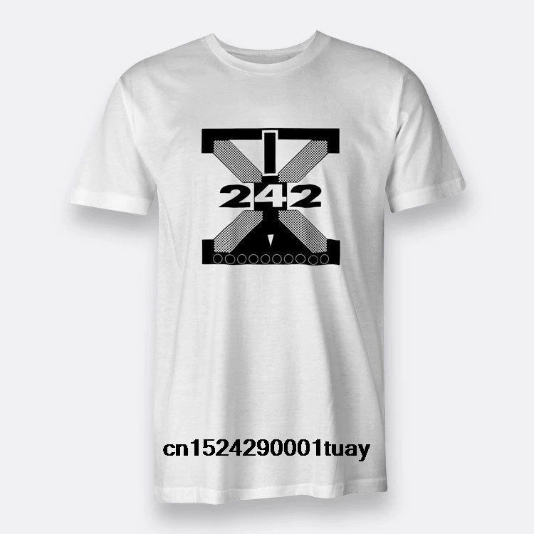 

F242 Welcome 2 Paradise White T-shirt Men's Tee Front 242 Summer Men's Fashion Short T-shirt Casual Tops