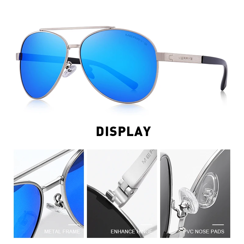 MERRYS дизайнерские мужские классические солнцезащитные очки пилота авиационная оправа HD поляризованные солнцезащитные очки для мужчин для вождения UV400 защита S8628N
