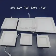 Кухня внутреннего освещения пятно светодио дный встраиваемые потолочные Панель светильник 3 Вт/6 Вт/9 Вт/12 вт/15 Вт AC85-265V 4 шт