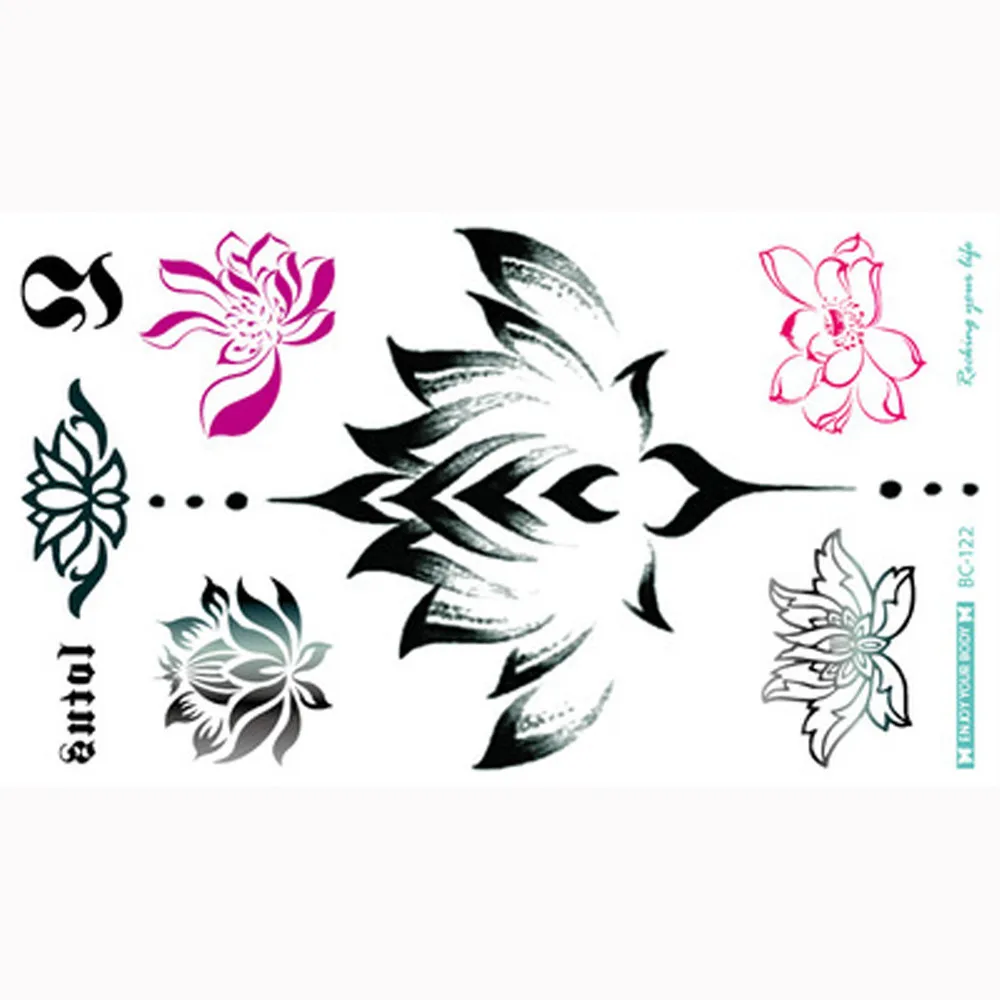Us 092 20 Offsexy Waterproof Temporary Tattoos Flash Body Sternum Back Paint Flowers Stickers Fashion Art Body Sticker 764 In Temporary Tattoos