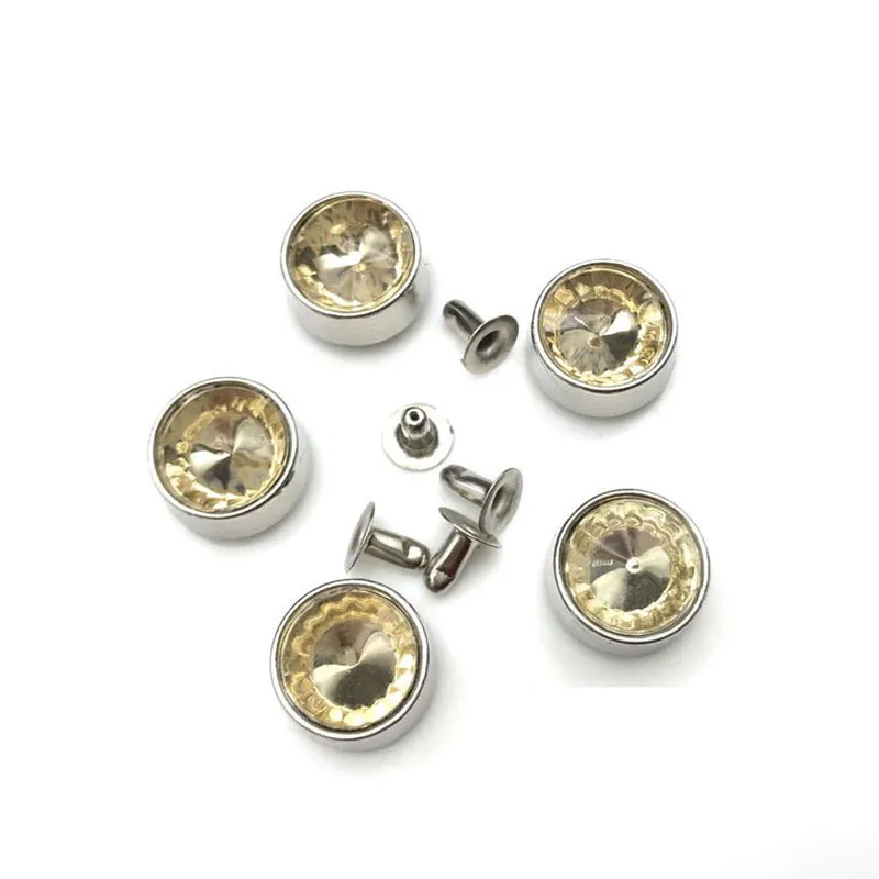 XUNZHE 20 шт 12 мм сплав инкрустированный алмазами круглая заклепка шпильки для одежды винты для ремни на застежках для одежды жемчужный ювелирный набор