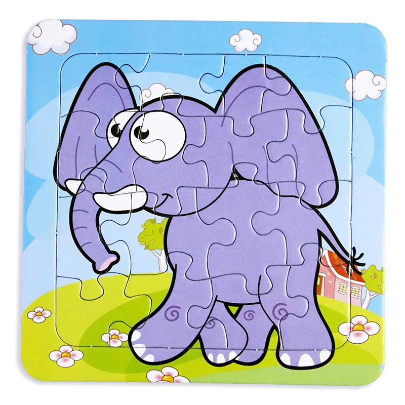 

Puzzles Cartoon Animal Elephant Fruit Vehicle Educational Toy for Children Digital Paper Puzzle Game Kid Toys