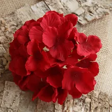 100 шт 18 см искусственные шелковые головки цветов гортензии для свадьбы искусственная Гортензия высокое качество шелковая Гортензия белый/розовый/синий