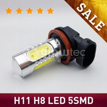 2 шт. H8/H11 5SMD высокой мощности передние противотуманные ходовые огни парковочные лампы не полярные 7,5 Вт H210 белый glowtec