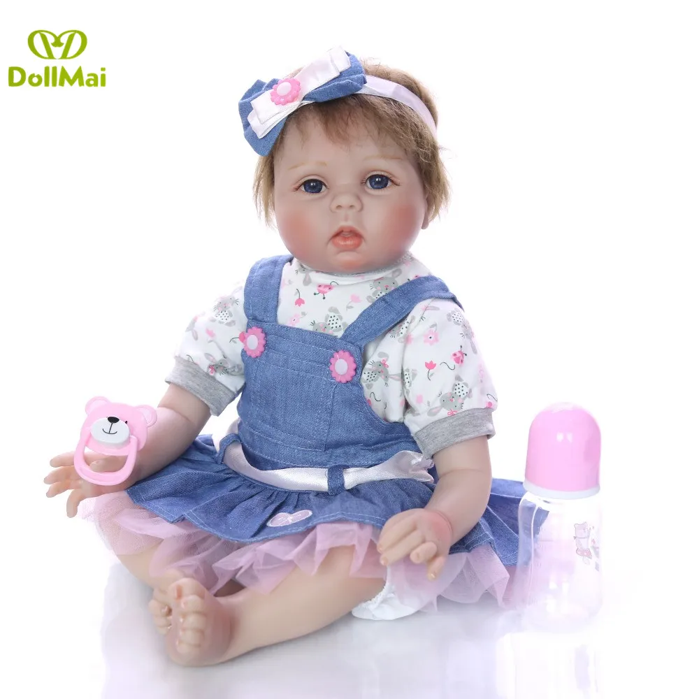 

Bebe reborn children fashion silicone reborn baby dolls toys gift 22inch 55cm