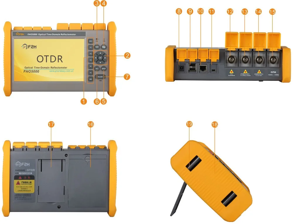 Visual de Falhas Refletômetro de Domínio de Tempo Óptico de Fibra Otdr 1550nm 35 33db Built-in Localizador Fho5000 D35 1310 - 2 domínio de tempo óptico de fibra