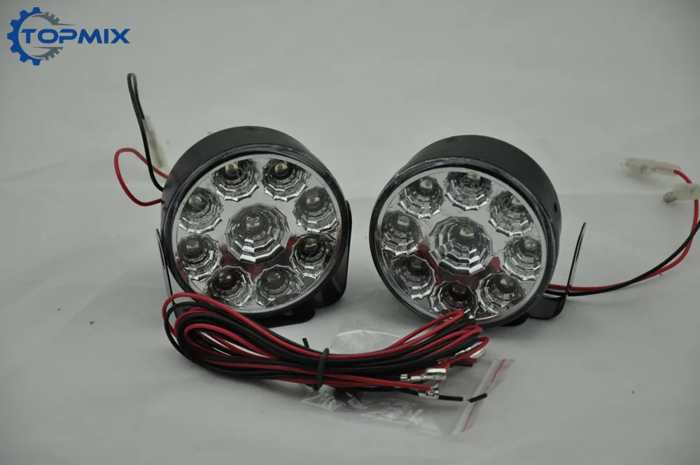 

2PCS Bright White 9W LED Round Day Fog Light Head Lamp Car Auto DRL Driving Daytime Running 9 LED Car Fog Lamp Headlight 12V