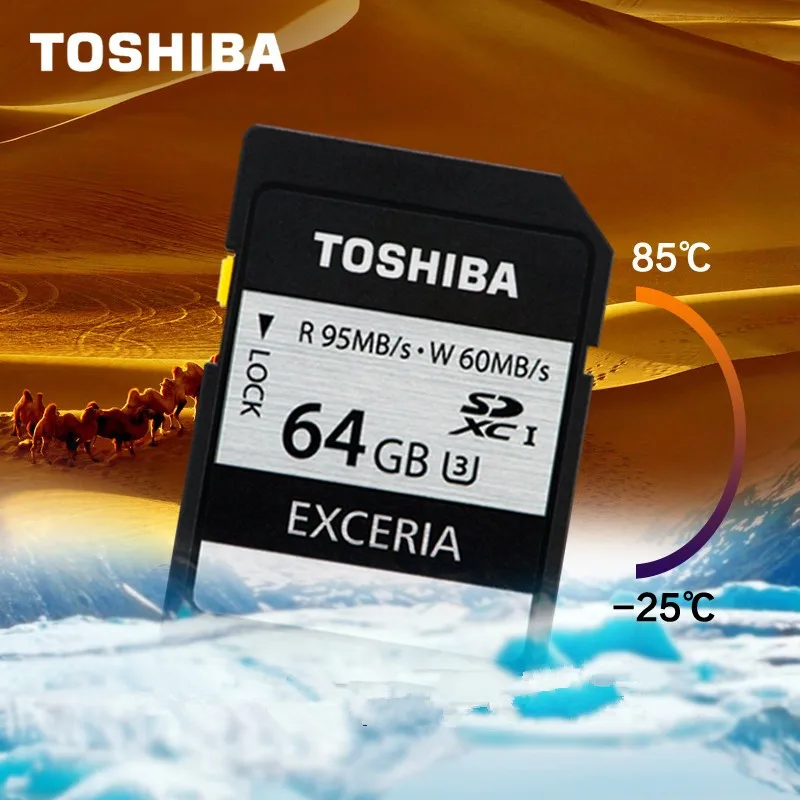 Toshiba 95 МБ/с./с 16 ГБ 32 ГБ SDHC карта UHS U3 класс 10 SD карта 64 Гб SDXC карта памяти для Canon Nikon SLR камера видеокамера DV