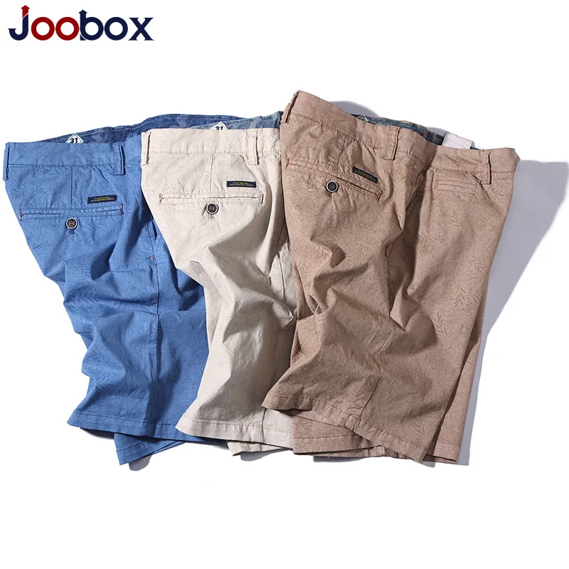 Joobox мужские летние хлопчатобумажные шорты Свободное длинное платье с длинными рукавами для мужчин Бермуды для пляжа одежда для отдыха короткая мужская брендовая одежда 30-38 размер