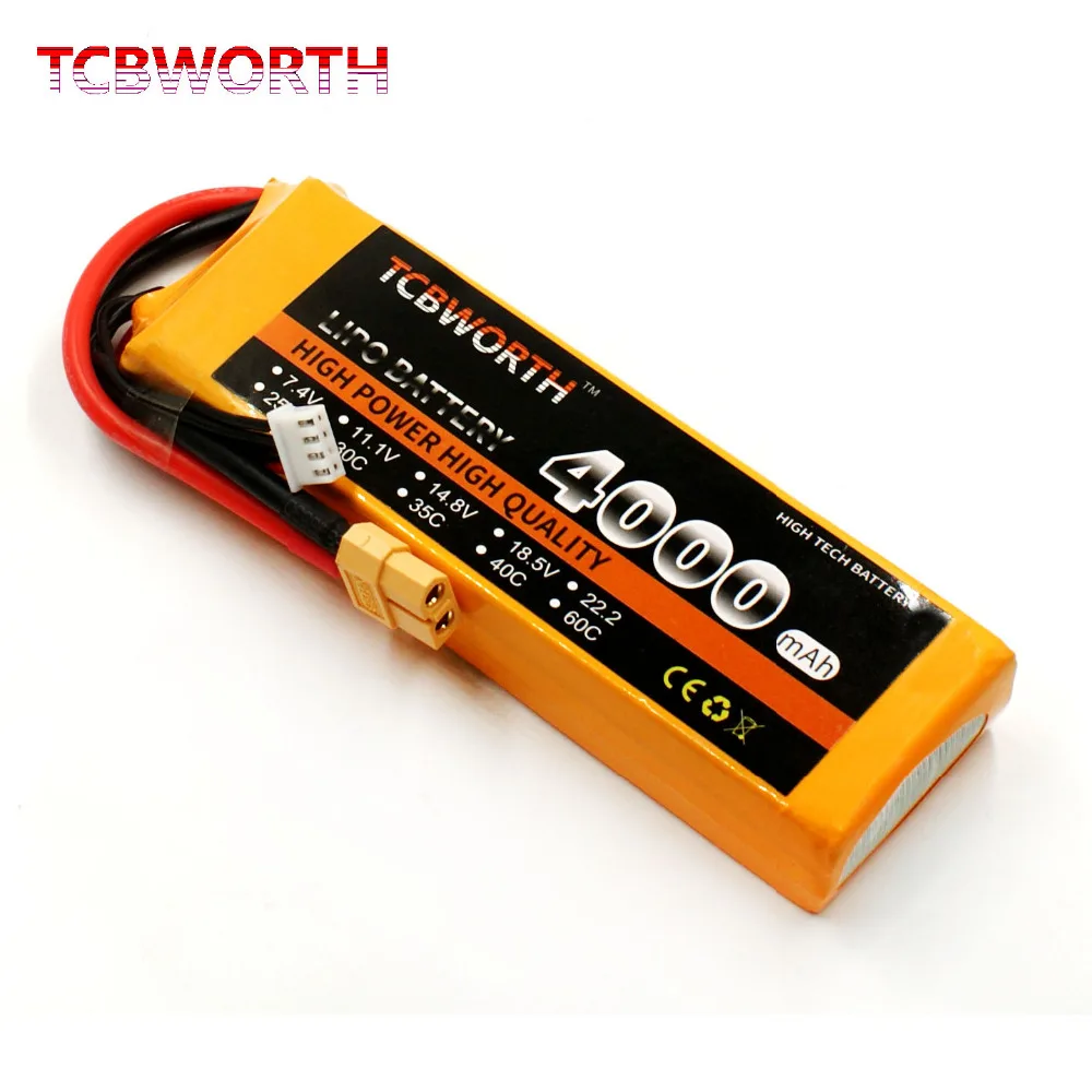 Batteria Lipo 7.4, Batteria Lipo 2s Ricaricabile da 3000 Mah da 2 Pezzi con Spina Deans