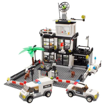 

631pcs playmobil City Police Station Model Building Blocks Kit Toys Kids Birthday Christmas Gifts