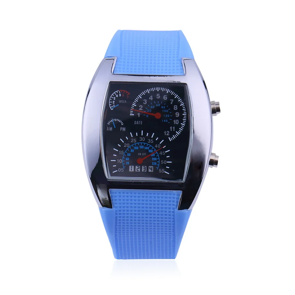 OUTAD Fashion Turbo Dial Flash LED Watch Gift Men Lady Sports Car Meter Watches relogio masculino feminino Gift For Men