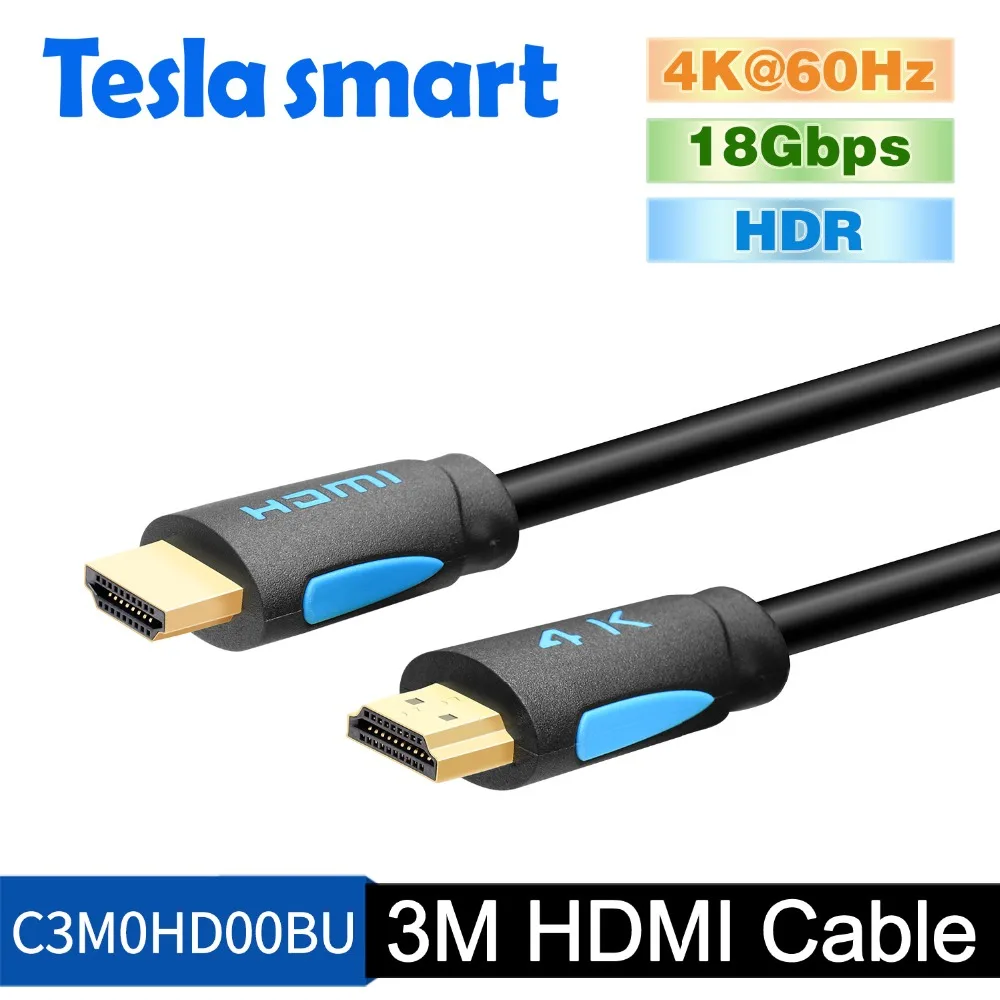 Тесла smart HDMI 4K @ 60 Гц кабель hdmi-hdmi 3 м 10ft HDMI Кабель-адаптер 3D для Xbox360 ЖК-дисплей PS3 PS4 проектор компьютер