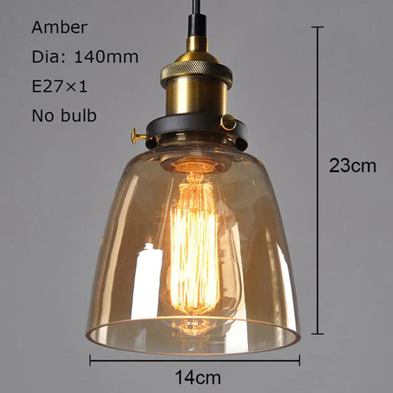 KARWEN современный стеклянный подвесной светильник Прозрачный/янтарный/дымчатый серый Лофт подвесной светильник Ретро E27 Edison промышленный подвесной светильник - Цвет корпуса: Amber C